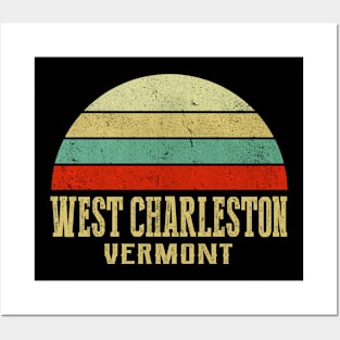 WEST CHARLESTON VERMONT Vintage Retro Sunset Posters and Art